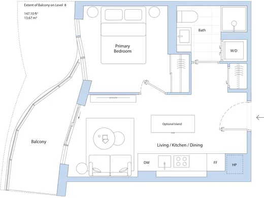 T-1N1-C floor plan
