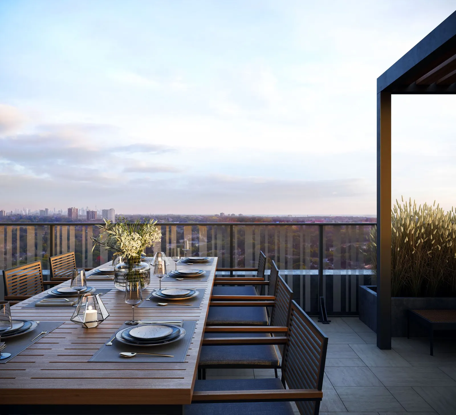 Terrace dining and BBQs (rendering)