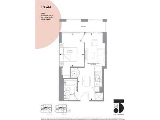 1B-464 floor plan