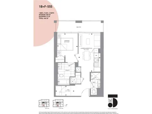 1B+F-555 floor plan