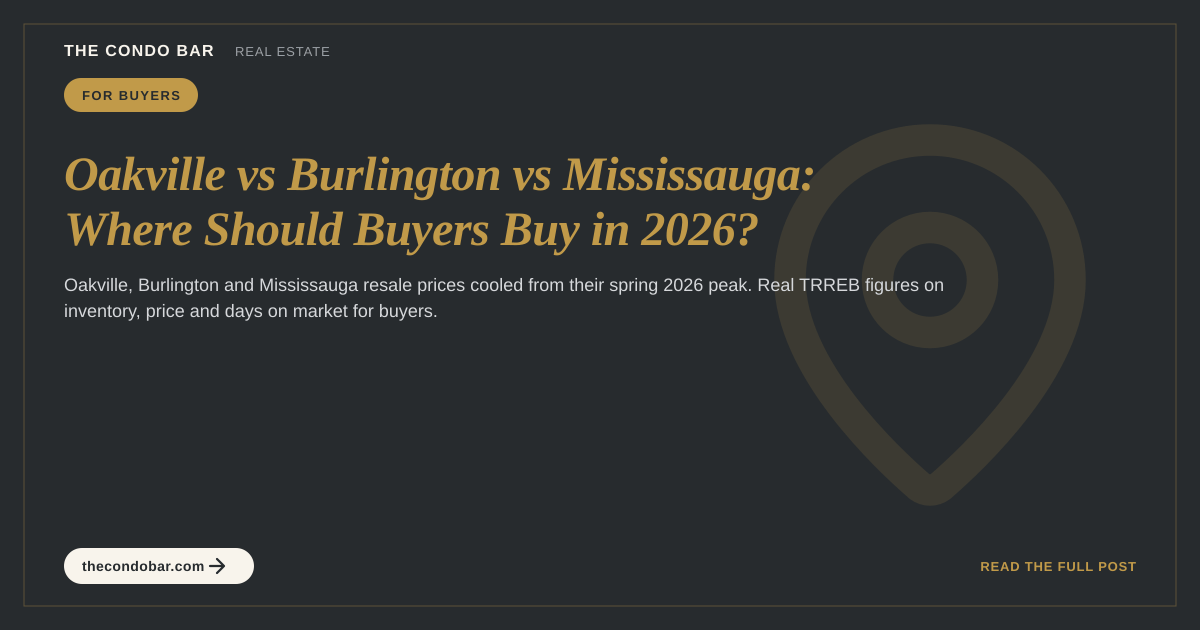 Oakville vs Burlington vs Mississauga: Where Should Buyers Buy in 2026?