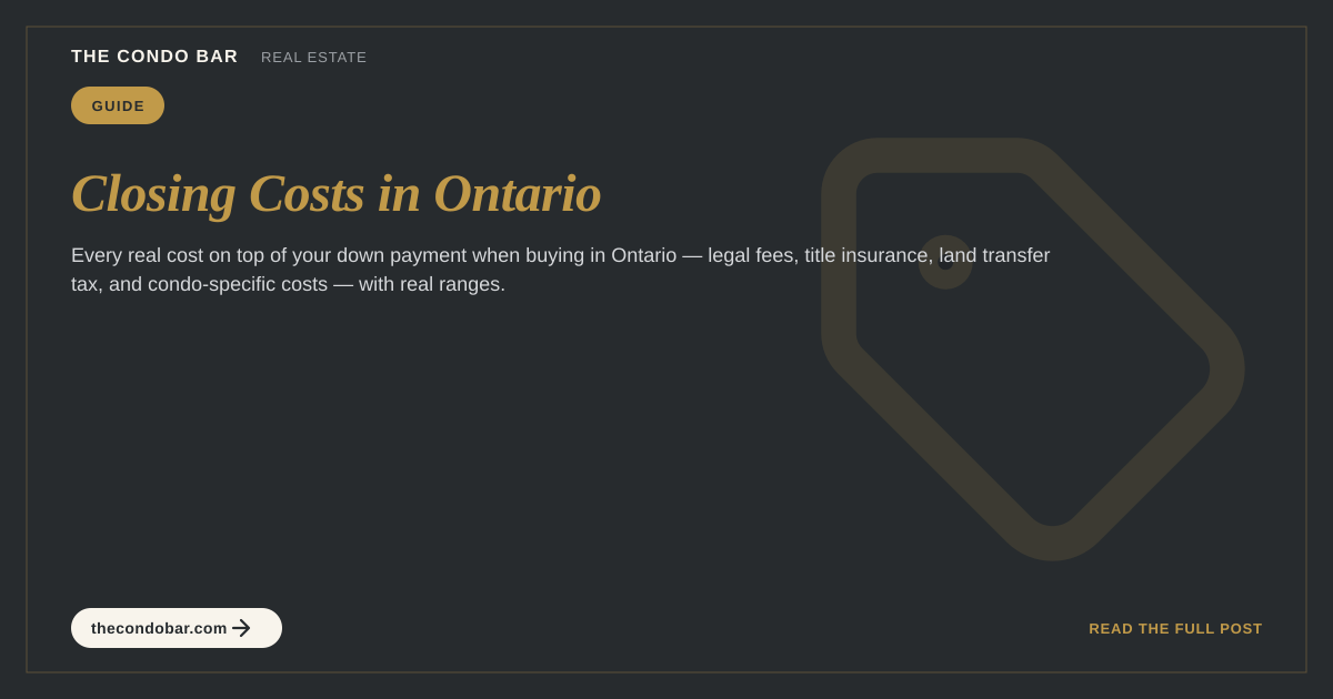 Closing Costs in Ontario